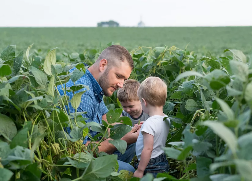 Familia agricultora de soja
